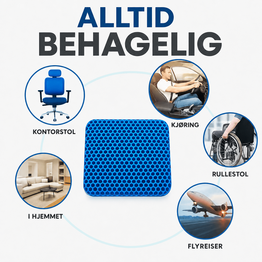 Sittepute av støtdempende gel med bikubestruktur - AVABeauty.no